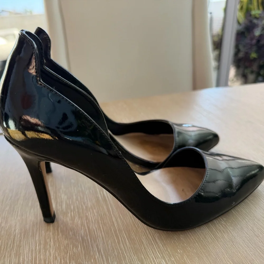 Reiss Black Patent Leather Women's Pointed-Toe Pumps Size 38 - Picture 3 of 12